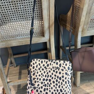 Stylish Cream and Black Crossbody Bag and Dark taupe color